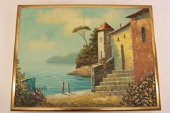 Lot Of 3 Vintage Rossini, W. Zeller & A Simpson Canvas Oil Original Painting