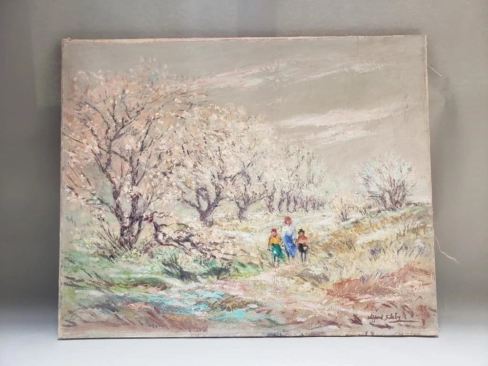 Pair Original Clifford Silsby California Impressionist Oils 24×30 Unframed