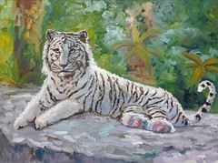 Tiger Oil Painting 80x60cm Jungle Animals Art Painting on Canvas