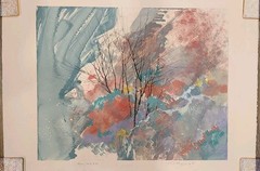 Original watercolor painting on paper titled „Aspen Trail“ 