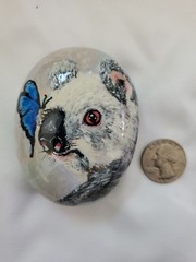 hand painted Koala Blue Butterfly collectible gifting ideas pebble stone