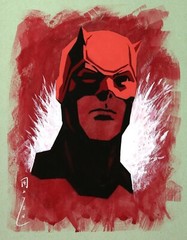 Daredevil Portrait Painting – Original Gouache Painting – Marvel Comic Book Art