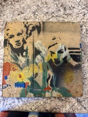 Original Mixed Media Painting Alvan Long “ Two Views Of Veronica Lake” On Board