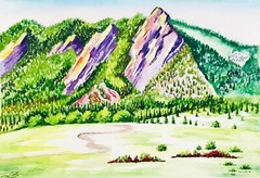 Original Art Colorado Painting Landscape National Park Rocky Mountains 8 x 12″