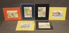 Set of 6 Color Etchings Landscapes signed Kerry Hallam (BRITISH, 1937)