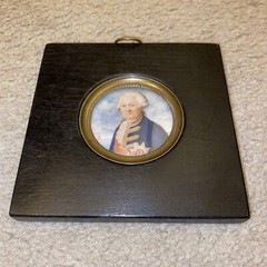 Admiral Hughes Miniature Portrait Ball Hughes c. 1780-1830 Royal Navy Gilded