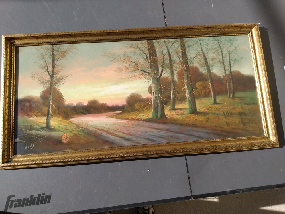 LARGE ORIGINAL LANDSCAPE PASTEL PAINTING – GEORGE THOMPSON HOBBS (1846-1929)