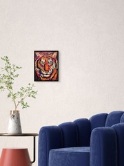 Colorful Abstract Tiger Painting Original Animal Wall Art 11×14 Canvas Decor CP