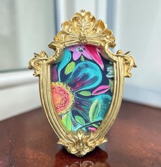 Tropical Flowers mini floral print of original painting • vintage ornate frame