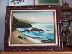 Vintage Old Antique Beautiful Early California San Diego Coastline Seascape