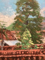 Original Pedro Vargas Signed Impressionist Guatemala City Oil Painting