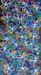 SELINA NUMINA 100 x 60 cm Original Aboriginal Painting. Blueberries