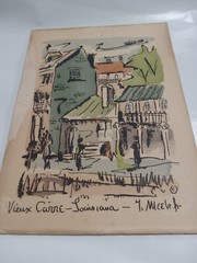 Thomas Meek Jr Vieux Carré-Louisiana ORIGINAL 1951 WATERCOLOR – Examine Closely