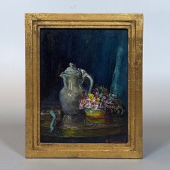 Alphonsine Bouquet-Provencher, Vintage French Oil Painting Bouquet Flowers, 1937