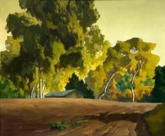 Felix L Martini -Rural Southern California with Trees & Barn circa 1940s or 50s