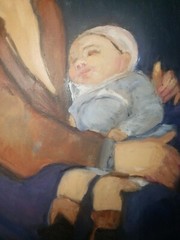 Vintage Oil Painting Mother And Child Impressionist By Patricia Morone