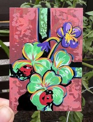 ACEO Original Painting #1 Ladybug Luck · Acrylic Marker · Happy Mediums Art