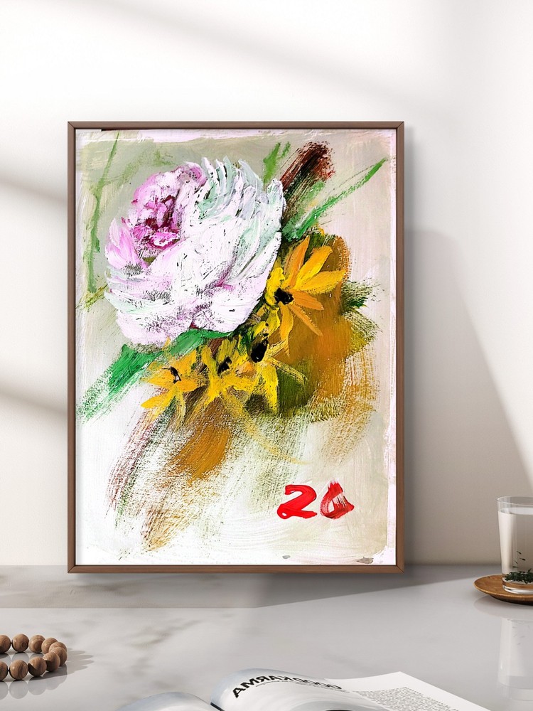 Abstract Pop Art Canvas Painting Modern Design 9×12 Paper