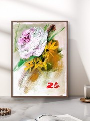 Abstract Pop Art Canvas Painting Modern Design 9×12 Paper