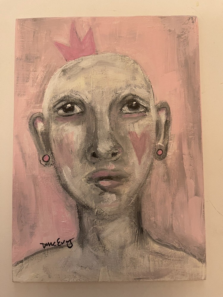 Original Acrylic Outsider Art 5×7 painting “She Was Full Of Hope”