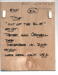 OUT OF THE BLUE 8×10 NEW wood abstract original painting Vintage signed Crowell