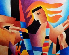 Neal Doty, I Will Fly, Original Oil Painting On Canvas Orange Purple, MAKE OFFER
