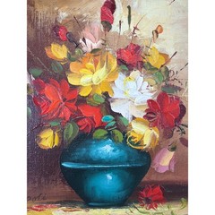 Rispoli Original Oil Painting Floral Still Life Gold Framed Impasto 17×15 Framed