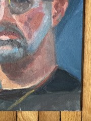 Vintage Portrait Acrylic Board Portrait Man Glasses 9 x 12 Peter Feldman