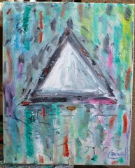 DON’T WALK AWAY 8×10 canvas original Abstract art oil painting signed Crowell