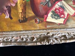 GEORGE L. NELSON VINTAGE OIL ON MASONITE PAINTING 13 1/2″ x 9 1/2″ SIGNED-FRAMED