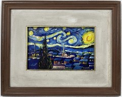 Vincent van Gogh Oil On Cardboard (Handmade) signed and stamped Framed