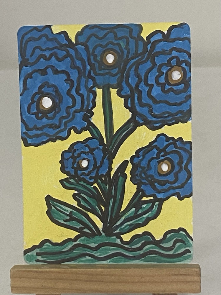 Flowers. Original ACEO Art Card