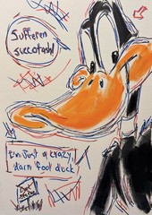 Original Daffy Duck Pop Art Painting Cartoon Character 11×14 Acrylic Canvas