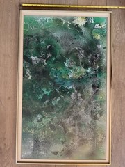 Richard Hoel Art Painting ‚Non Objective Abstract‘ 36″ X 22″ Framed Vintage