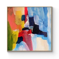 Large Painting On Canvas Oversize Painting Colorful Painting Blue Painting Red