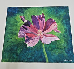 Watercolour Painting on Cardboard – Flower – Size 60cmx50cm by KÜHHIRT 2001 – No Frame