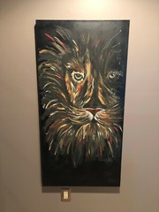 Lion Painting – Acrylic and Gouache – 1 of 1 (Multi-Color Oversized Animal)