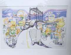 Vintage 1977 Ronald Julius Christensen „Neon Wilderness“ Serigraph – Signed 40”W