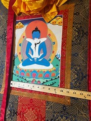 Samantabhadra Kuntuzangpo Thangka 11×14 original Hand painted Thanka fabric