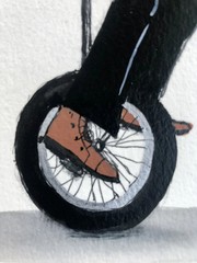 ALAIN DONATE HERNANDEZ ORIGINAL MIXED MEDIA ACRYLIC,INK ON CARDBOARD 9″X 12″