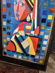 Girl With the Pearl Earring Original Art Lucite Tolework Mixed Media Picture 3-D