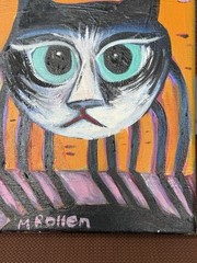 Spider Cat Halloween Original Painting MBollen Spooky Fall Mash Up Modern