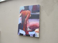 Woman in Bath Nude Back Study 70×50 Acrylic Picture LW Modern Expressive Painting
