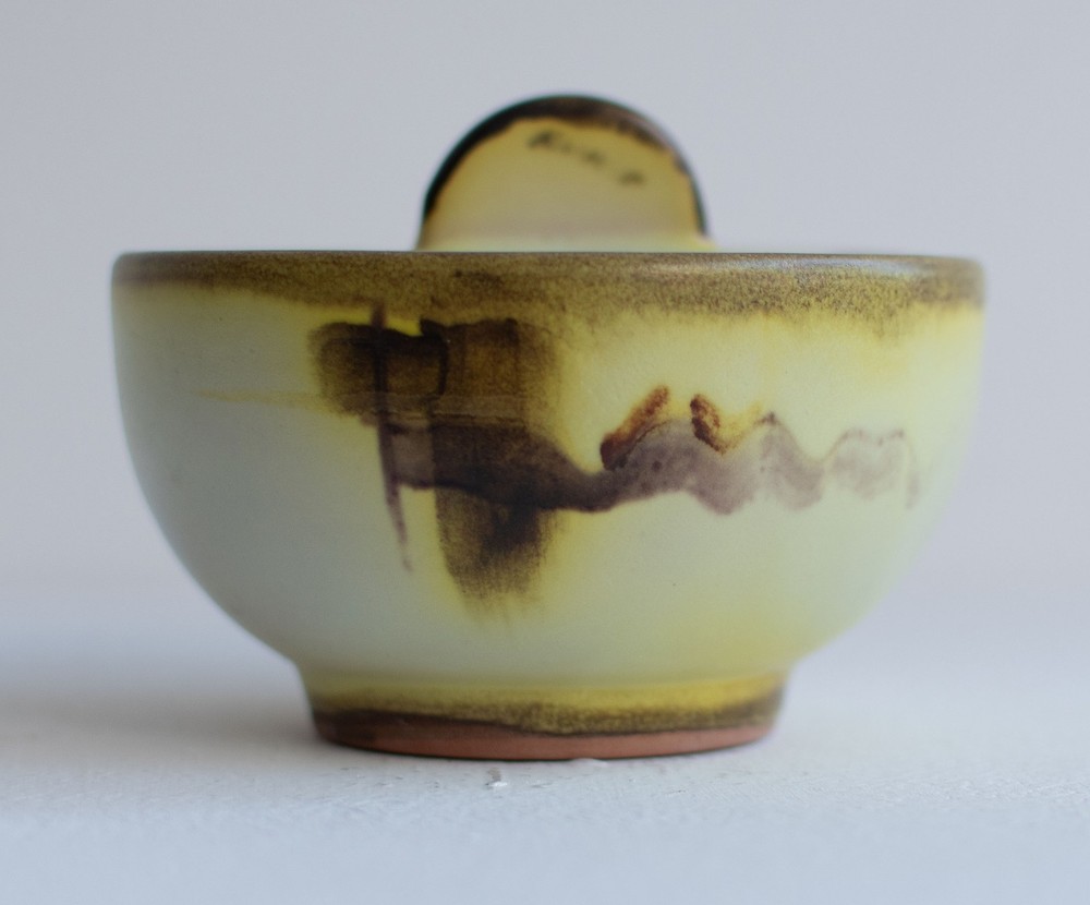 Hildegard Delius Neuhaldensleben Lidded Box Bauhaus Hand Painted Ceramic ca 1931