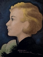 Vintage Original 1934 Deco Painting Blonde Pinup Art Girl Woman Female Portrait