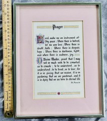 VTG Calligraphy Lettering Celtic St Francis Assisi Prayer Matted Framed 13 X 10
