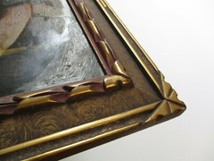 STUNNING LARGE WIDE ANTIQUE WOOD CARVED CARVING FRAME FOR A PAINTING ART DECO