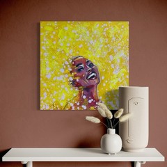 ORIGINAL Acrylic Painting Woman Abstract Vivid Portrait Modern HAND PAINTED