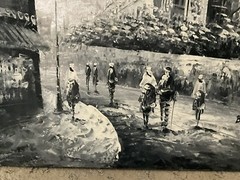 Caroline Burnett oil painting Black & White