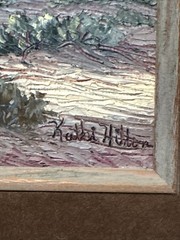 KATHI HILTON PAINTING DESERT LANDSCAPE VINTAGE AMERICAN IMPRESSIONIST LISTED